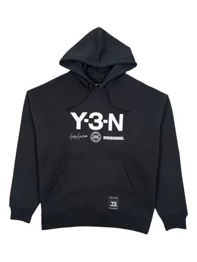 Y-3 X Neighborhood Logo-print Hoodie In Black
