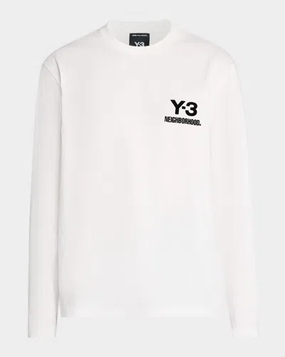 Y-3 X Neighborhood Men's Long-sleeve Logo T-shirt In White