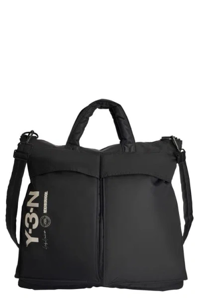 Y-3 X Neighborhood Nylon Tote In Black