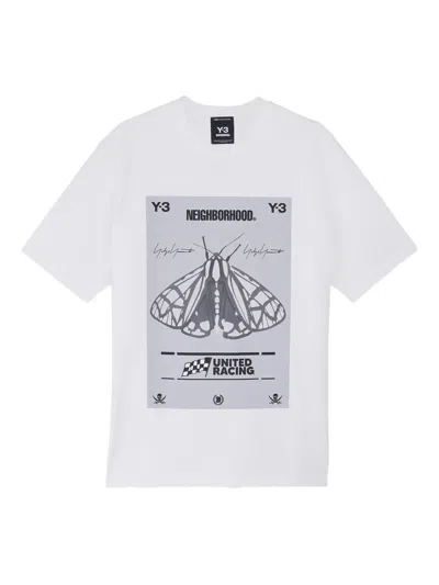 Y-3 X Yohji Yamamoto Nbhd Gfx Cotton Graphic T-shirt In White