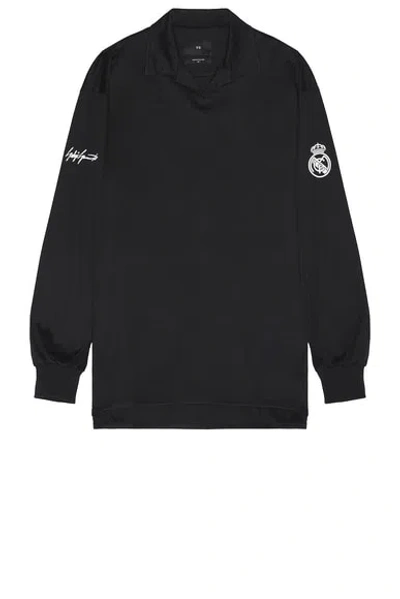 Y-3 X Real Madrid Long Sleeve Polo In Black