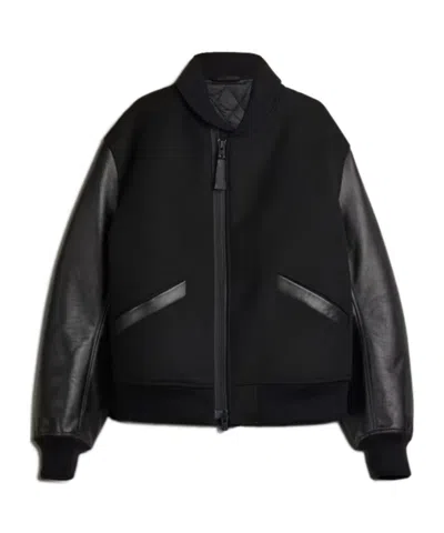 Y-3 X Yohji Yamamoto Ribbed Bomber Jacket In Black