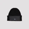 Y-3 Ribbed Knit Beanie Cap With Zip Detail In Black