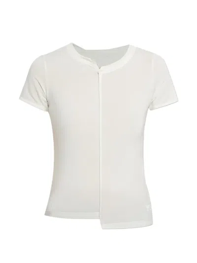 Y-3 Zip-detail T-shirt In White