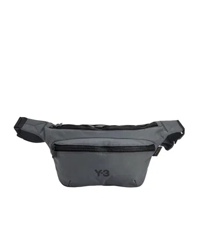 Y-3 Zip-fastening Waist-pack In Gray