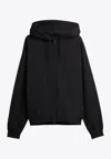 Y-3 Hooded Cotton Sweater With Graphic Print In Black