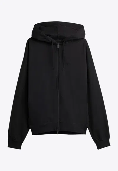 Y-3 ZIP-UP HOODED SWEATSHIRT WITH LOGO