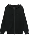 Y-3 Relaxed-fit Black Hoodie With Subtle Front Logo And Side Pockets In Black