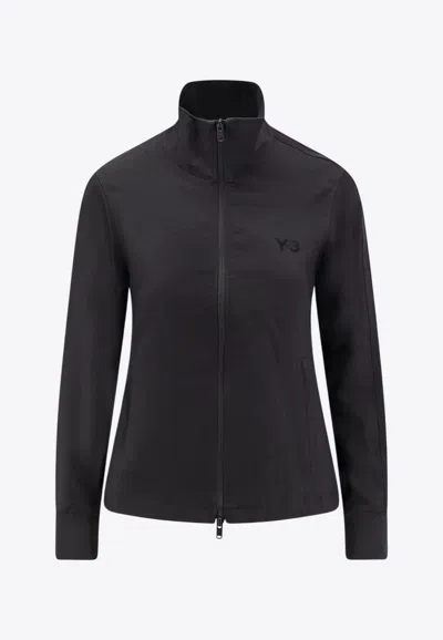 Y-3 Zip-up Logo Sweatshirt In Black