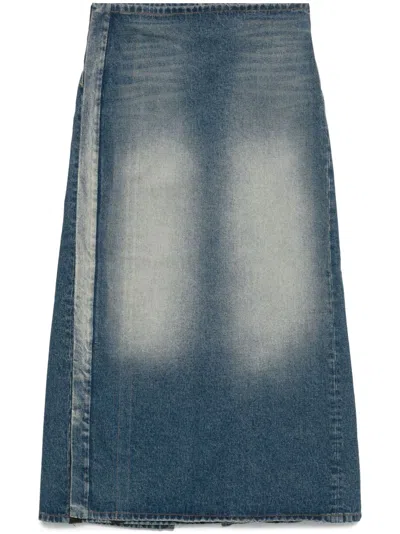 Y/PROJECT ASYMMETRIC DENIM SKIRT