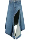 Y/project Evergreen Denim Midi Skirt In Blue