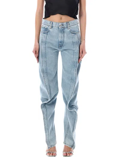 Y/project Banana Slim Jeans In Evergreen Ice Blue