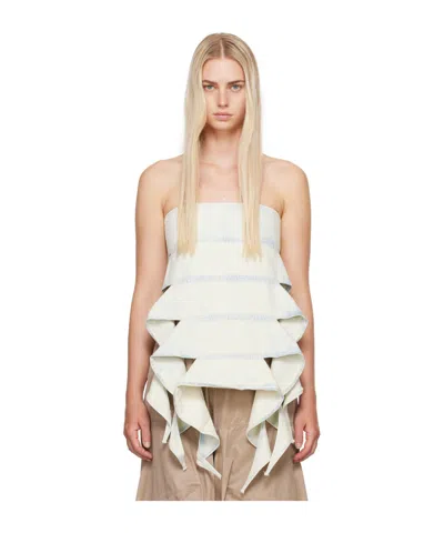 Y/project Bandeau-style Denim Top In Nude