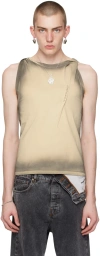 Y/PROJECT BEIGE & GRAY TWISTED TANK TOP