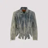 Y/project Tudor Zip Denim Jacket In Blue