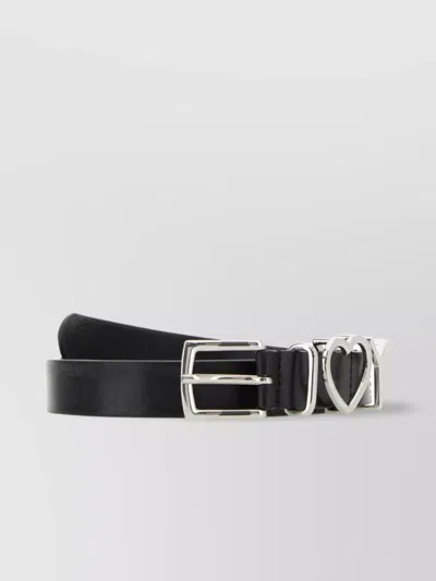 Y/project Belt Leather Heart-shaped Buckle In Black