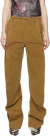 Y/project Beige Banana Trousers In Brown