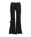 Y/project Leather Patch Belt Loop Distressed Jeans In Black