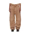 Y/project Brown Draped Cuff Jeans In Brown