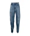Y/project Belt Ring Denim Trousers In Blue