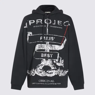 Y/project Black Cotton Sweatshirt In Blue