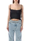 Y/project Cowl Neck Hook And Eye Top With Adjustable Straps For Women In Black