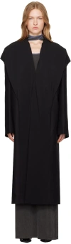 Y/PROJECT BLACK DRAPED HOOD COAT