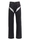 Y/project Black Evergreen Cut Out Jeans In Black
