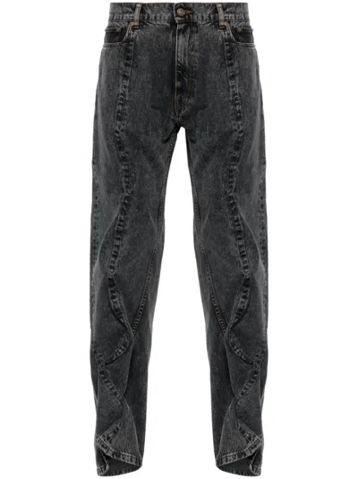 Y/project Black Evergreen Wire Faded Jeans