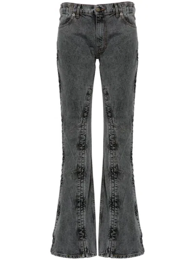Y/PROJECT BLACK FADED BOOTCUT JEANS