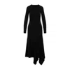 Y/PROJECT BLACK HIGH SLIT LONG SLEEVE DRESS