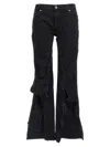 Y/project Leather Patch Belt Loop Distressed Jeans In Black