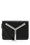 Y/project Black Leather Mini Crossbody Bag In Blacksilver