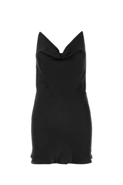 Y/PROJECT BLACK SATIN MINI DRESS