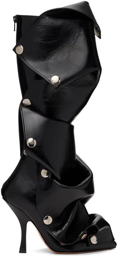 Y/PROJECT BLACK SNAP BOOTS