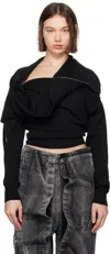 Y/project Black Zip Insert Knit Sweater In Black