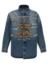 Y/project 'parisian Patchwork Distressed Embroidered Shirt' In Blue