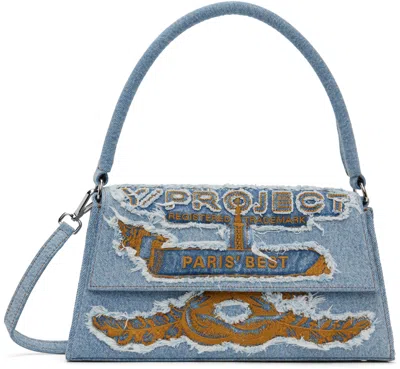 Y/project Paris' Best Metallic Shoulder Bag In Blue