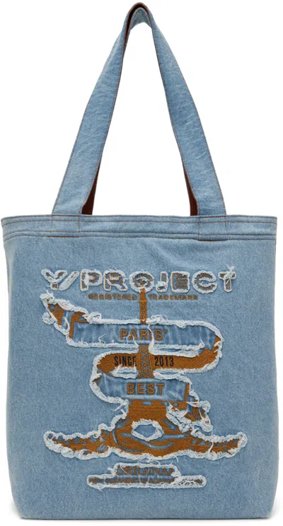 Y/project Blue Paris' Best Tote In O_zone Ice Blue