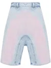 Y/project Blue Souffle Faded Denim Shorts In Blau