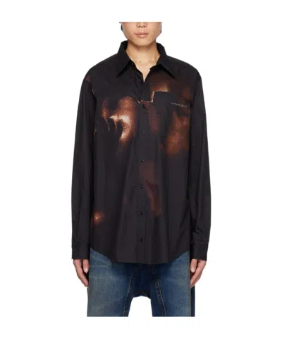 Y/project Body Collage Cotton Shirt In Black