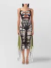 Y/project Bondage Print Dress Sheer Panels