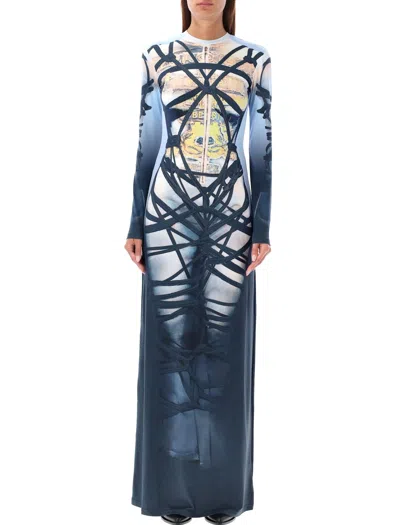 Y/PROJECT BONDAGE PRINT LONG DRESS