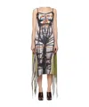 Y/project Multicolor Bondage Print Midi Dress In Nude