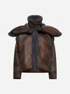Y/project Brown Snap Off Panel Hood Aviator Faux-shearling Jacket