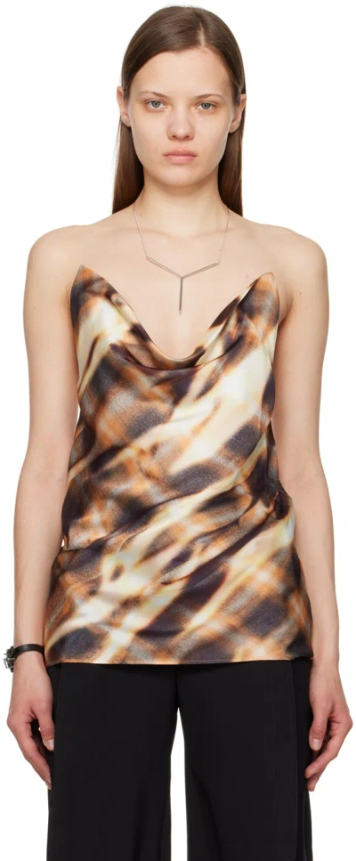Y/PROJECT BROWN INVISIBLE STRAP CAMISOLE