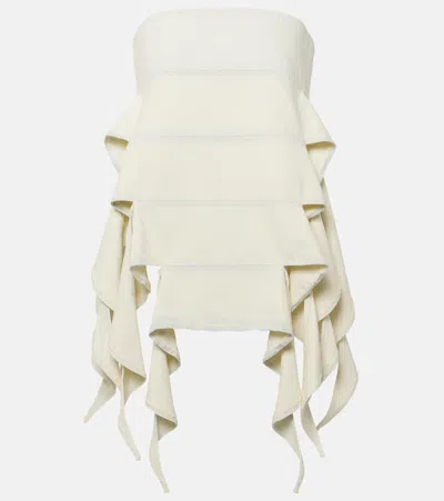 Y/project Bug Strapless Denim Top In Neutrals