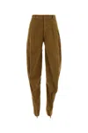 Y/project Y Project Women Caramel Stretch Velvet Pant In Darkbeige