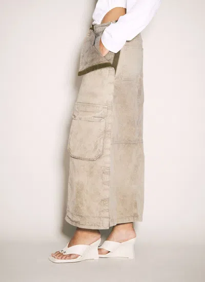 Y/project Cargo Maxi Skirt In Beige