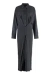 Y/project Y Project Woman Charcoal Stretch Viscose Blend Shirt Dress In Gray
